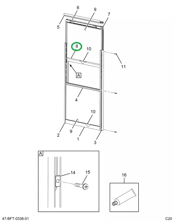 2205228C3 EXTRUSIONALUMINUM*WDO SLIDIN