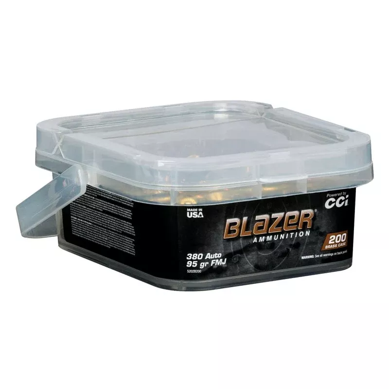 .380 Auto - CCi Ammunition - Blazer Ammo, 95GR. FMJ, 200RD Bucket