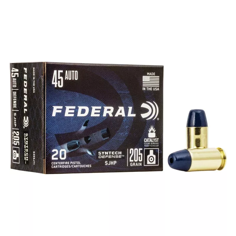.45 Auto - Federal - Syntech Defense, SJHP, 205GR. - 20RD/BX