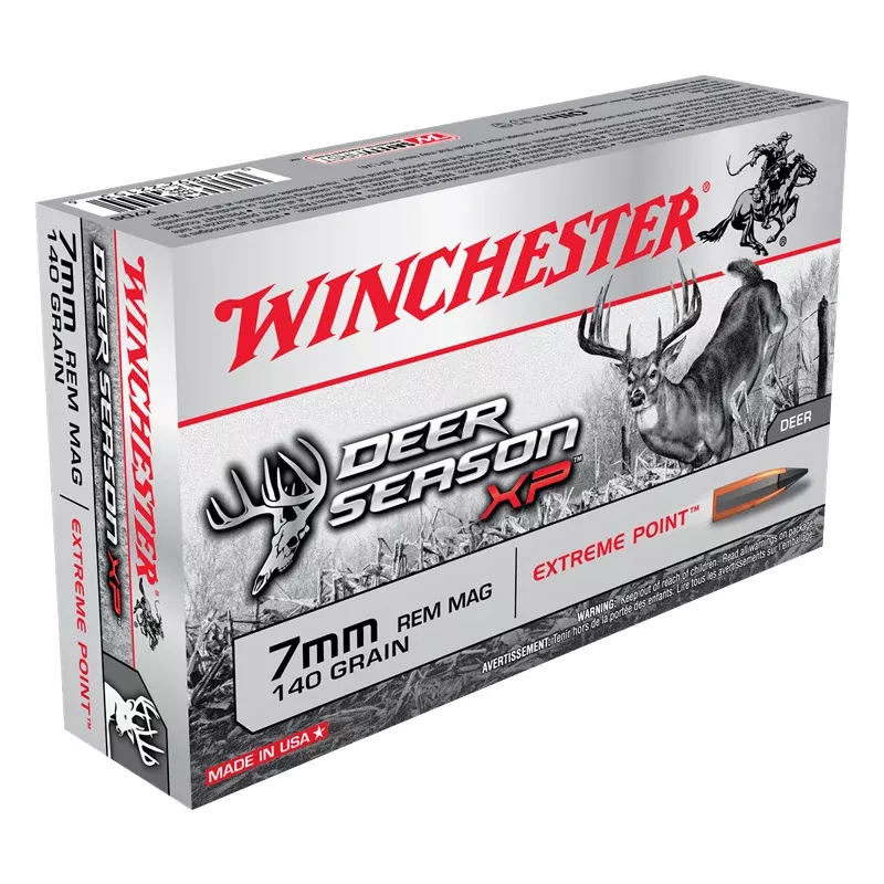7mm Rem Mag, Winchester Ammo, Deer Season XP 140GR., 20BX