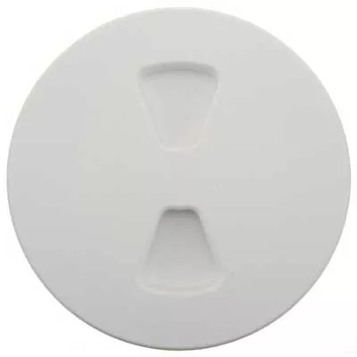 Boat Deck Plate Screw Out - Textured Top 4 Inch Dia Polar White Sure-Seal