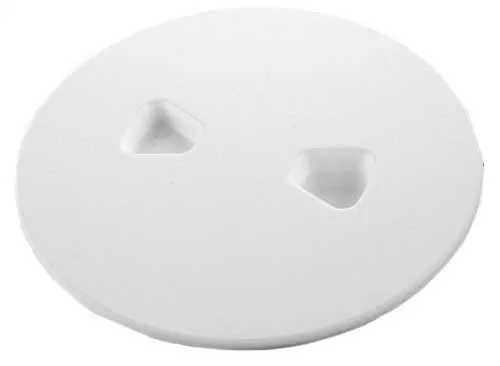 Boat Deck Plate Screw Out - Textured Top 6 Inch Dia Polar White Sure-Seal