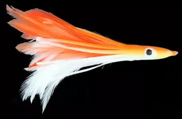 Tuna Feather Orange and White Skirt with Orange and White Feathers 1 oz