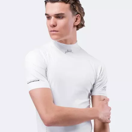 Zhik Mens Eco Spandex UPF50+ Short Sleeve Top - White