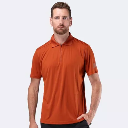Zhik Mens UVActive Short Sleeve Polo - Red Earth