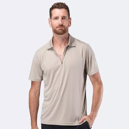 Zhik Mens UVActive Short Sleeve Polo - Stone
