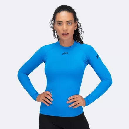 Zhik Womens Eco Spandex LT Long Sleeve Baselayer Top - Cyan