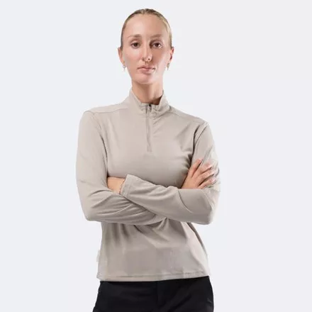 Zhik Womens UVActive 1/4 Zip Long Sleeve Tech Top - Stone
