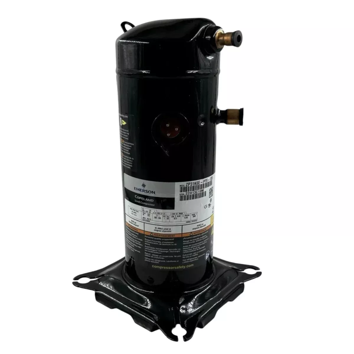 ZP31K6E-PFV-130 | Genuine CopelandScroll Compressor 208-230 VAC 1 Ph 60 Hz